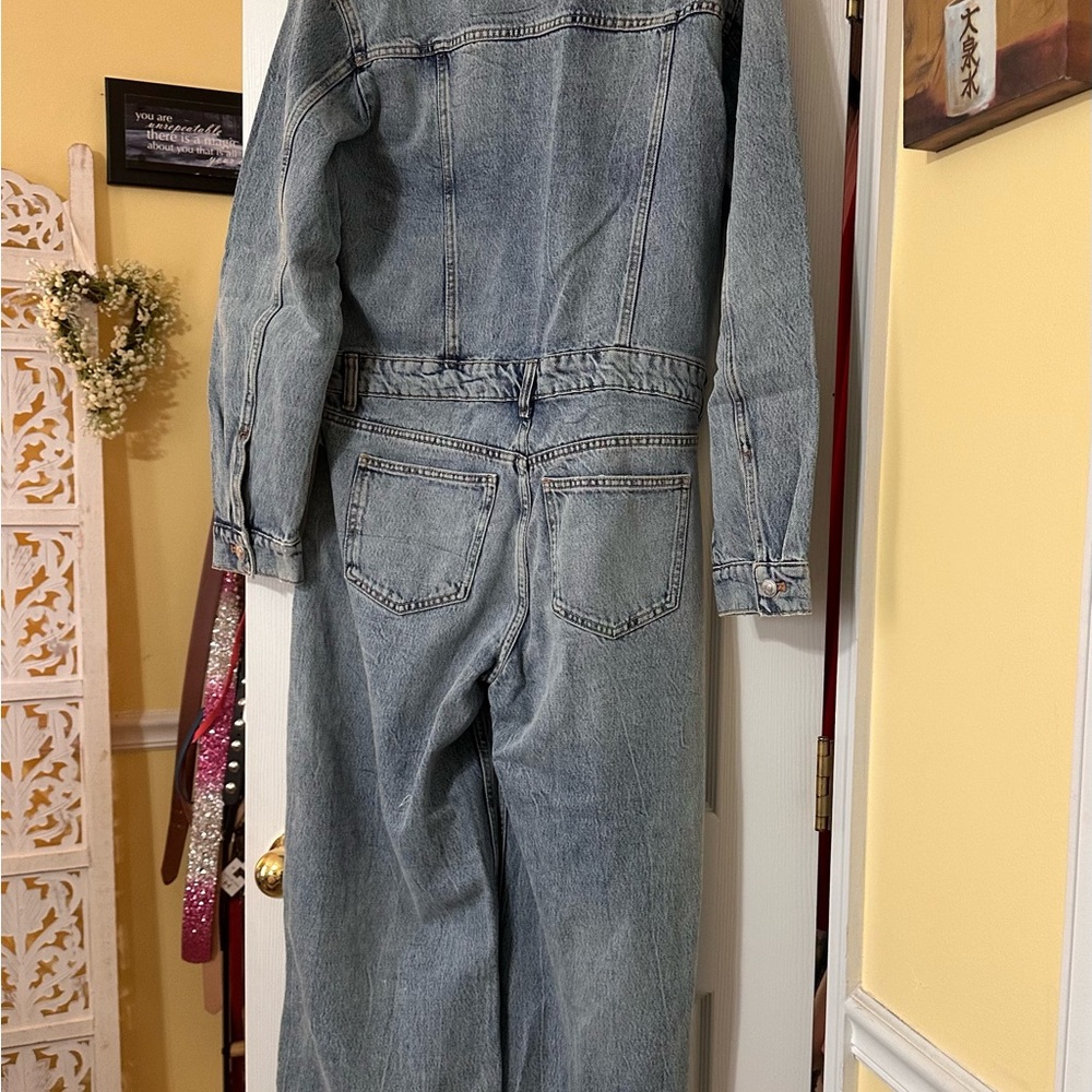 Zara Blue Denim jumpsuit - Picture 7 of 9
